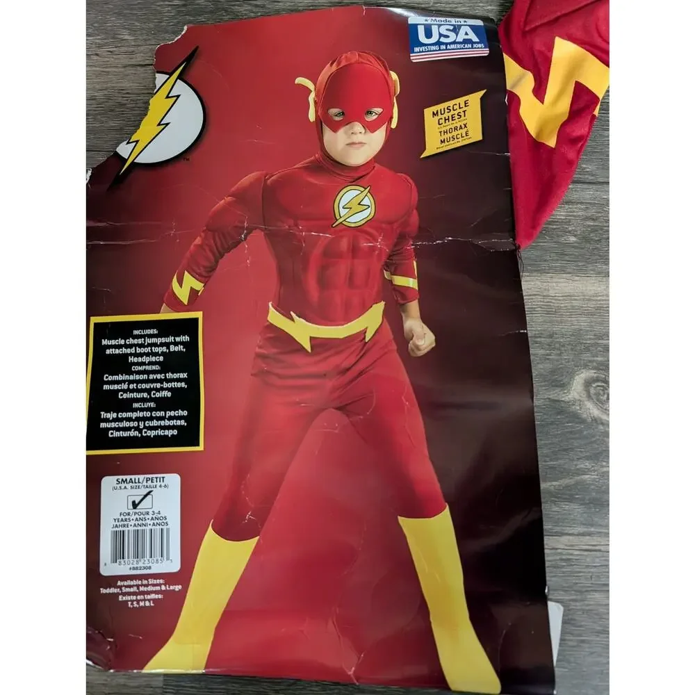 Rubies Comics The Flash Deluxe Muscle Chest Halloween Costume Boys S 3-4 Years